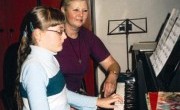 Klasa fortepianu nauczyciel Anna Piotrowska z uczniem